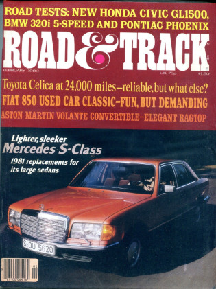 ROAD & TRACK 1980 FEB - FIAT 850 SPIDER, CIVIC GL1500